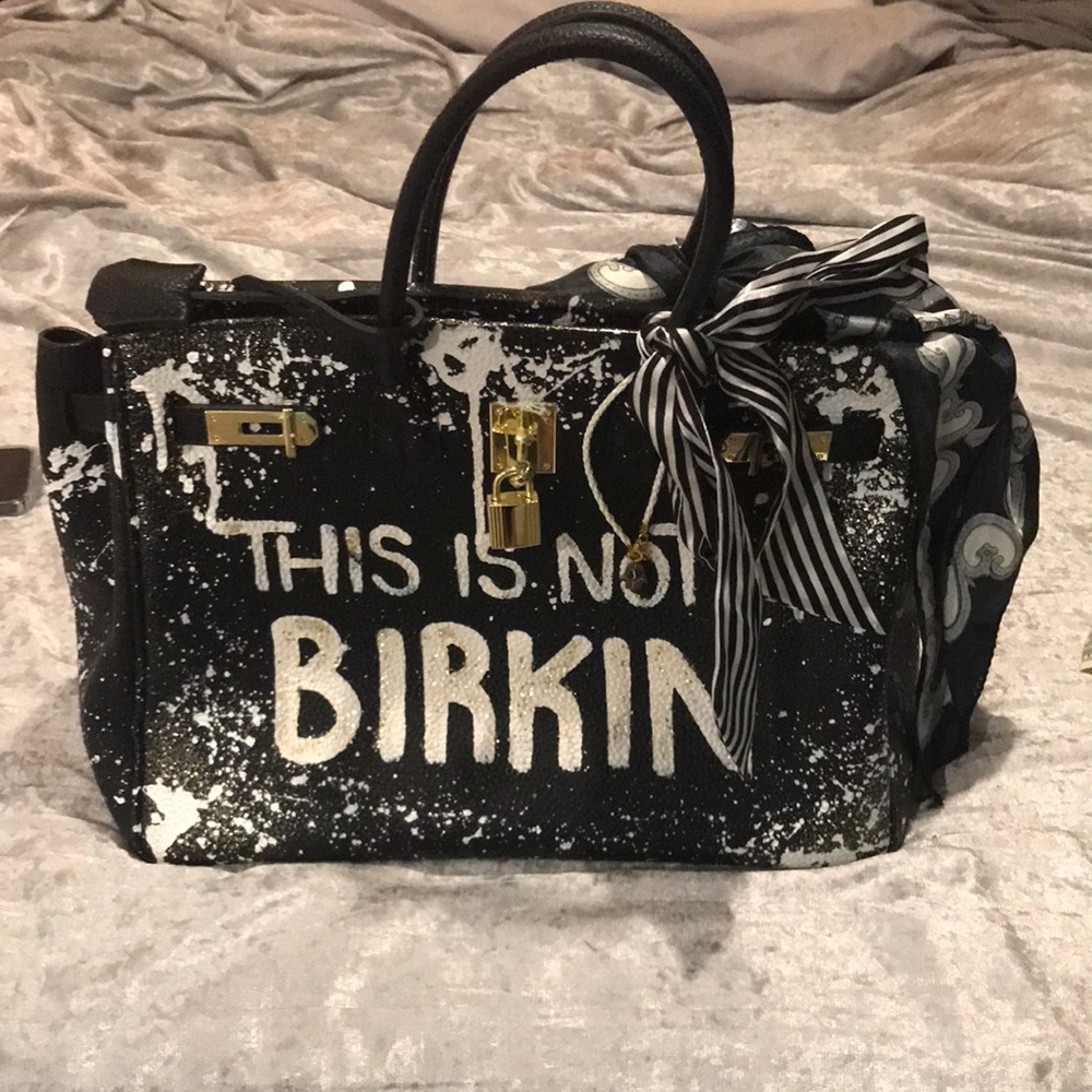 Barely used Anca Barbu hand painted leather bag with horse and two scarfs